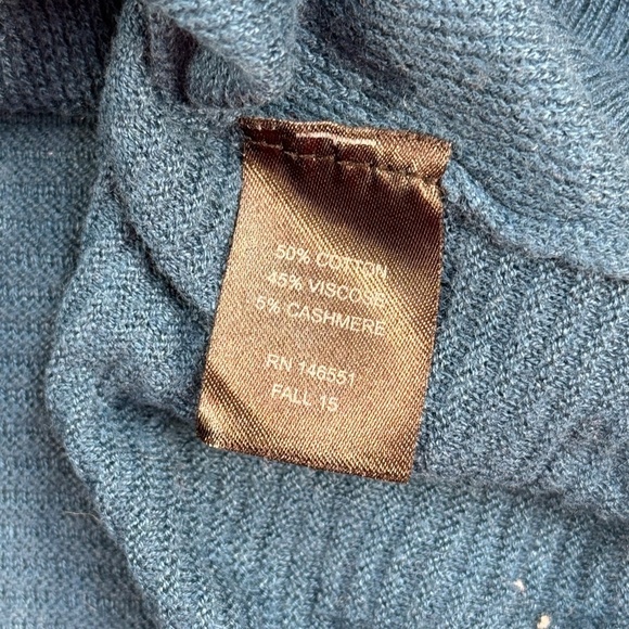 Noir Pull Over Lightweight Sweater Womens SZ XS Blue Turquoise Ribbed Sleeve - Picture 4 of 8